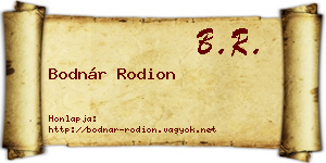 Bodnár Rodion névjegykártya